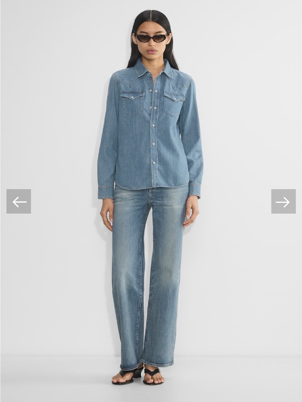 Aritzia Light Blue Denim Shirt